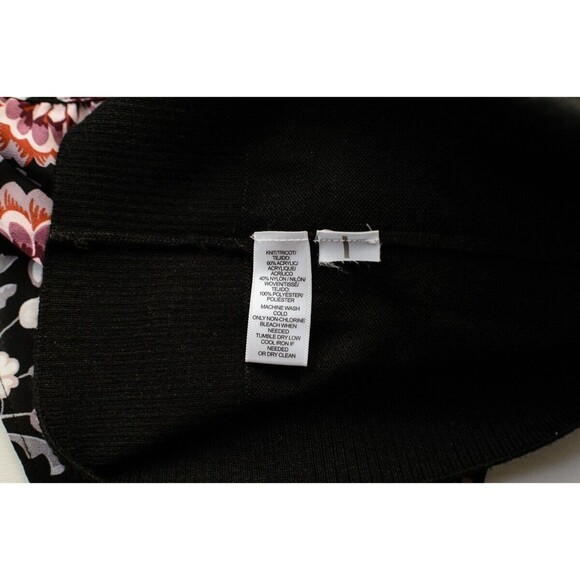 LOFT black sweater with floral sleeve details M whismygoth witchy - Picture 4 of 5